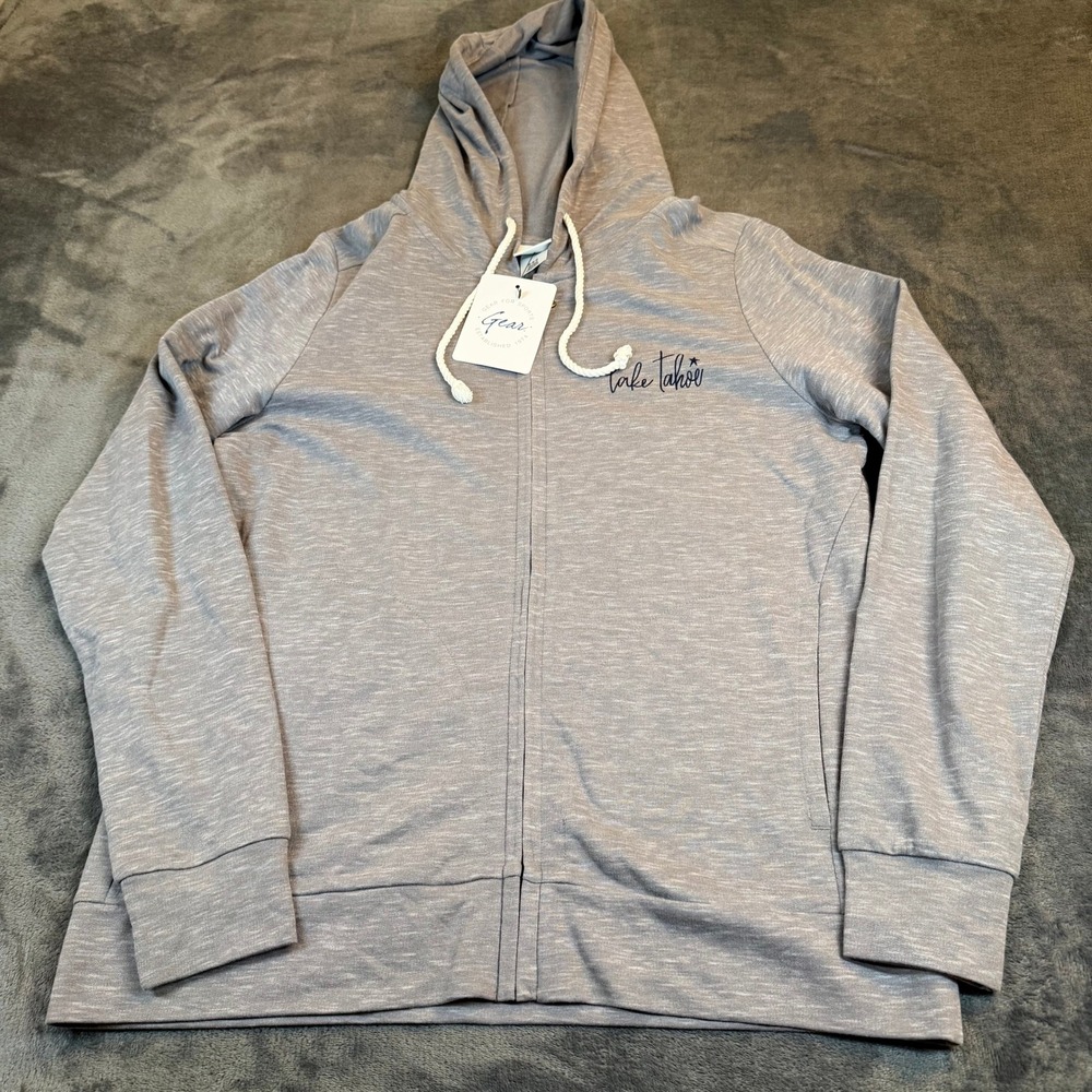 Gear for‎ Sports Lake Tahoe Zip Up Hoodie Gray Heathered Space Dye Womens Medium